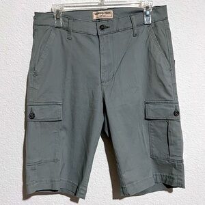 Redwood Creek Gray Brushed Cotton Comfort Stretch Khaki Cargo Shorts New Large